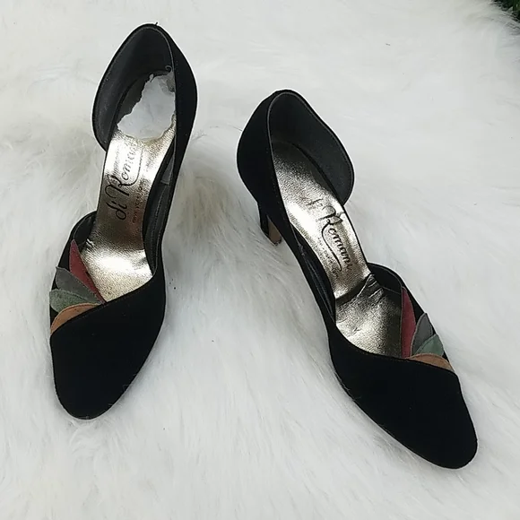 Autumn leaves suede kitten heels - Picture 3 of 8